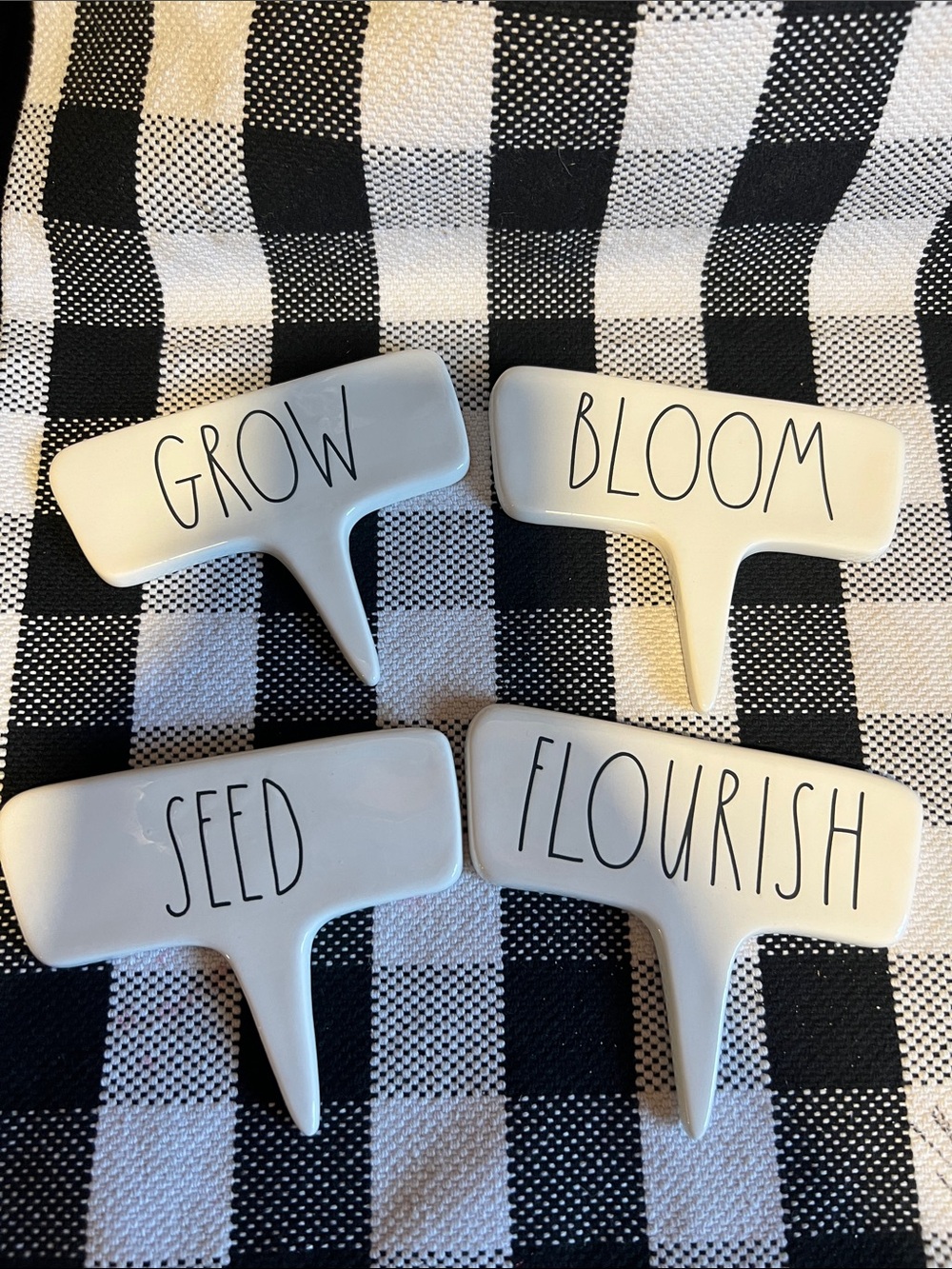 Rae Dunn Garden Markers - Grow Bloom Seed Flourish